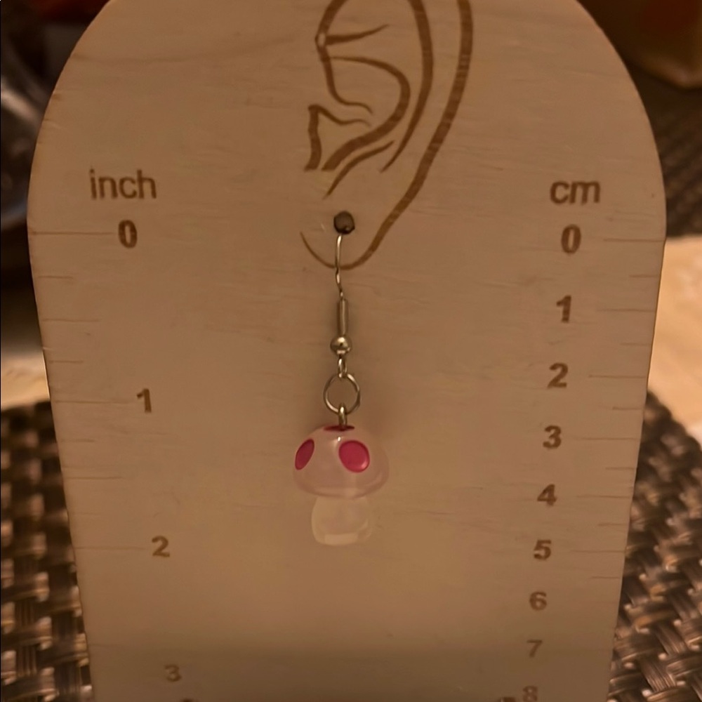 Charming Mushroom Glow in the Dark Earrings - Picture 3 of 6